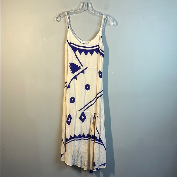 Cecilie Copenhagen Cream Anthropologie Midi Slip Night Out Dress Size Medium - Picture 4 of 16